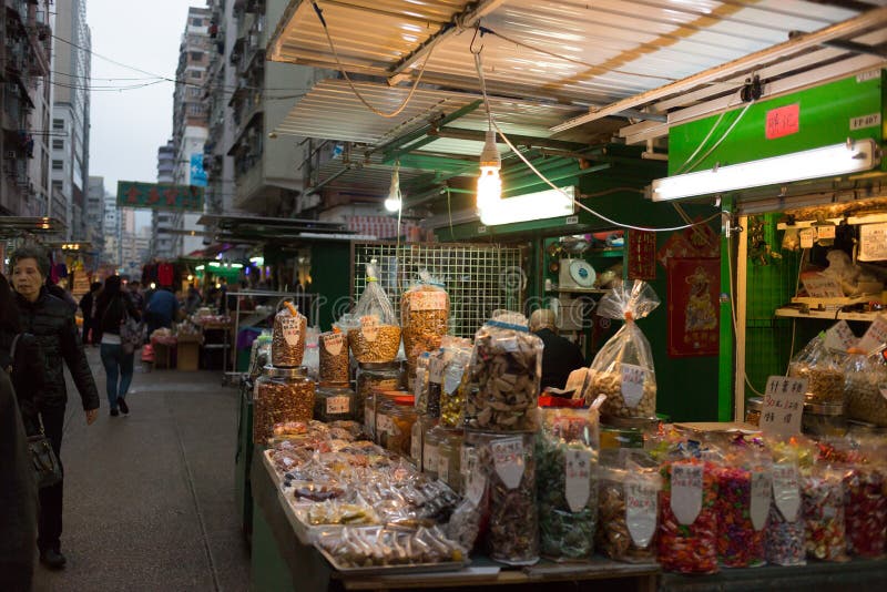 Κινεζική αγορά σε Kowloon, Χονγκ Κονγκ στοκ φωτογραφίες